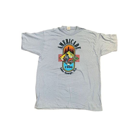 Vintage Rare 1996 Americade Bike Rally Shirt Biker Lake George NY Mens XL - Picture 1 of 4